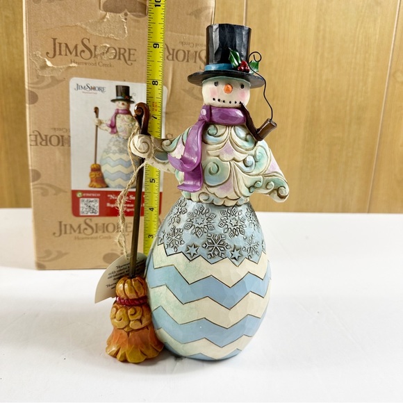 Jim Shore Nice To Snow You Regal Snowman with Broom In Box With Tag Christmas - Picture 4 of 8